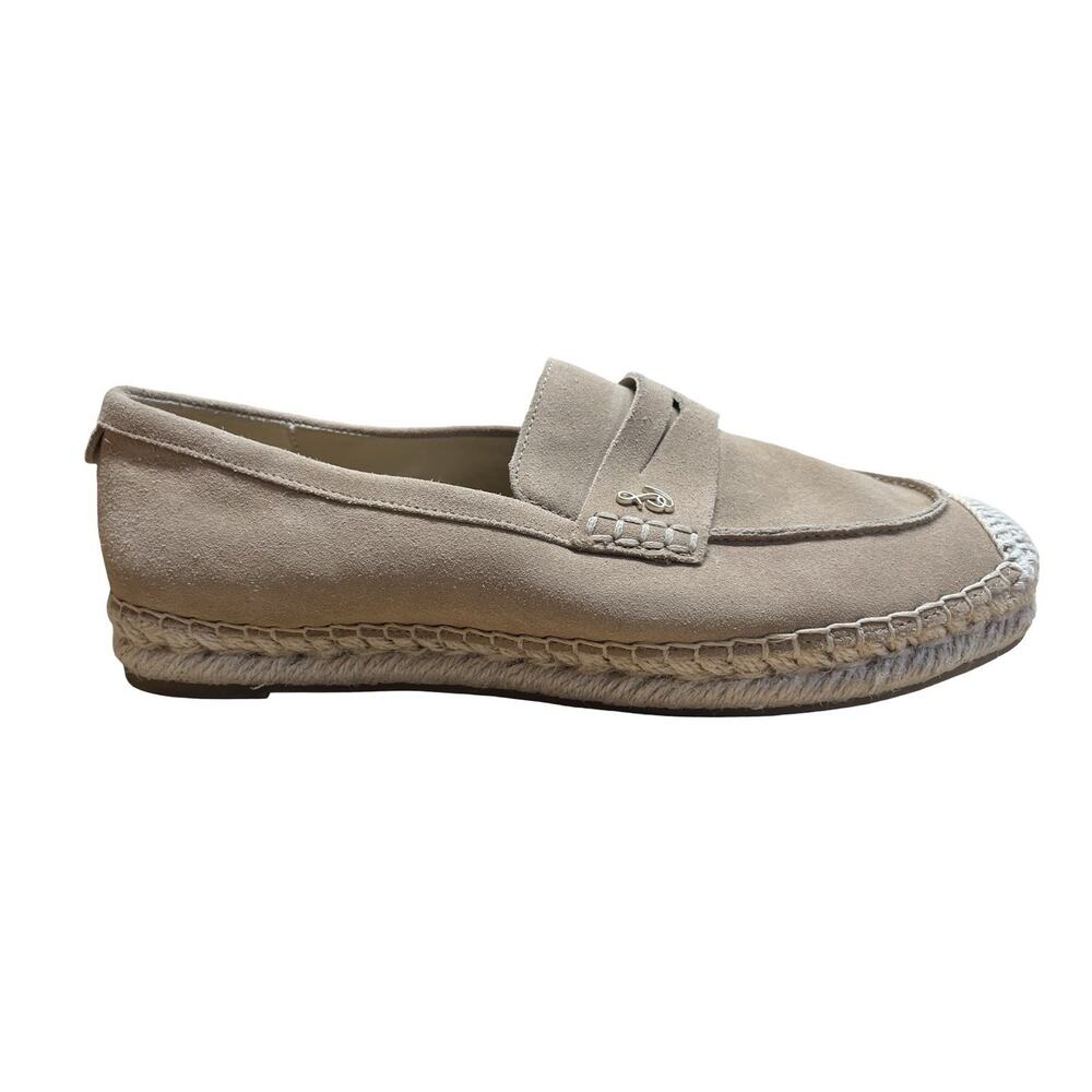 Sam Edelman Kai Taupe Suede Espadrille Loafer Flats Women's Shoes 8.5 M